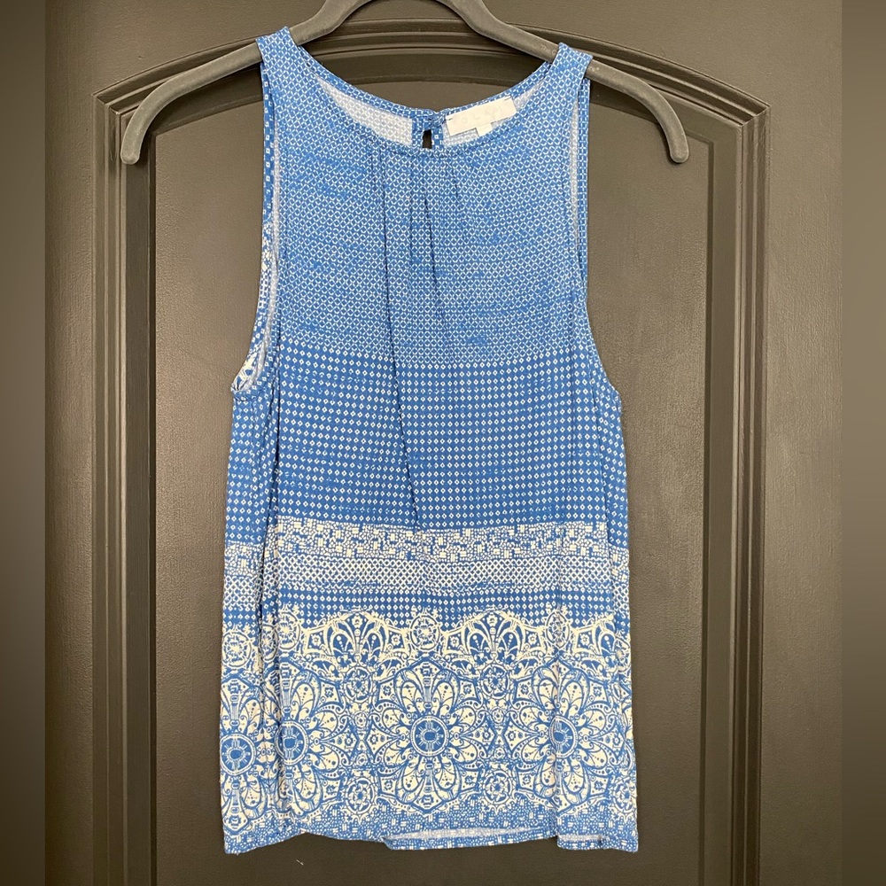 GLAM | Flowy patterned tank | blue & white | small